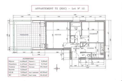 CENTRE VILLE -  APPART 42m2 - TERRASSE